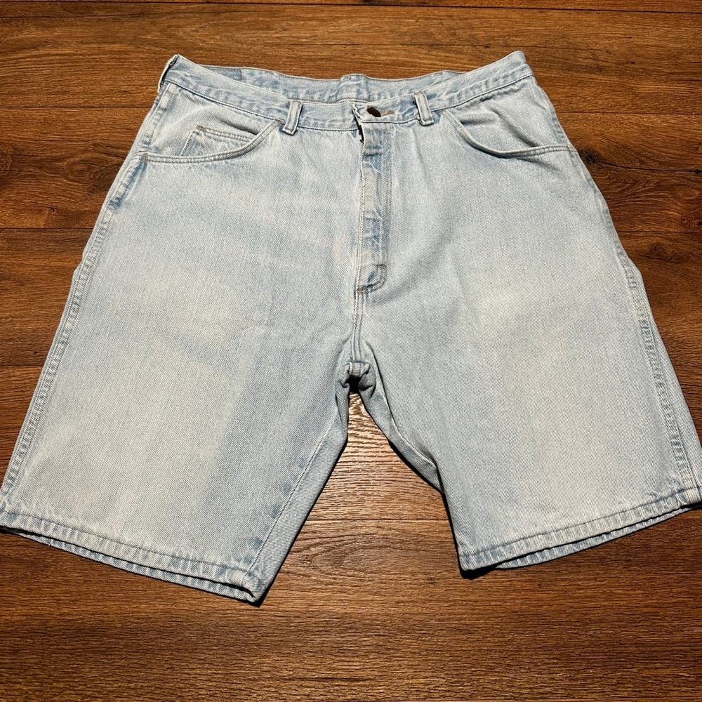 Vintage Wrangler Light Wash Blue Denim Shorts Mens 36‎